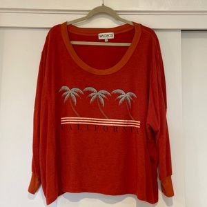 Wildfox Red California Cropped Sweatershirt size Medium